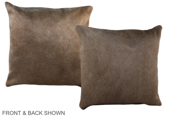 Taupe 16"x16" Brazilian Cowhide Pillow #A35784 by Hudson Hides