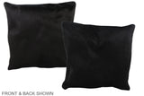 Solid Black 16"x16" Brazilian Cowhide Pillow #A35785 by Hudson Hides