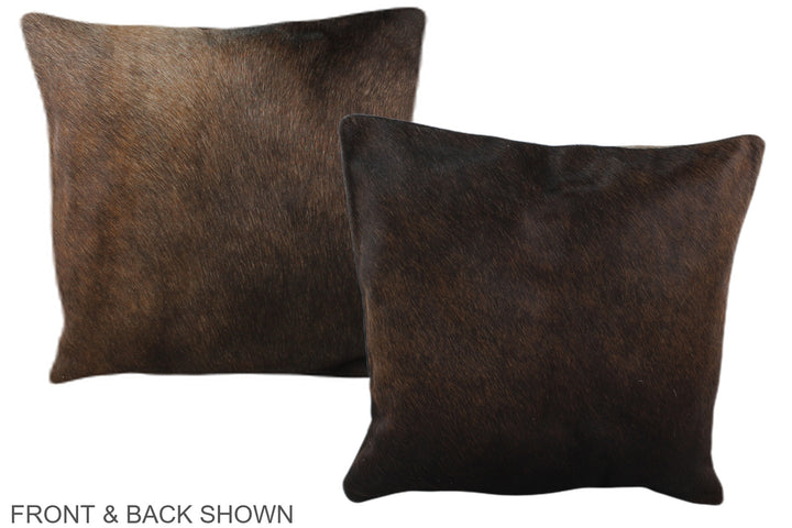 Chocolate 16"x16" Brazilian Cowhide Pillow #A35791 by Hudson Hides