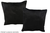 Solid Black 16"x16" Brazilian Cowhide Pillow #A35799 by Hudson Hides