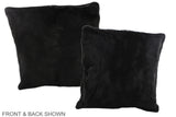 Solid Black 16"x16" Brazilian Cowhide Pillow #A35802 by Hudson Hides