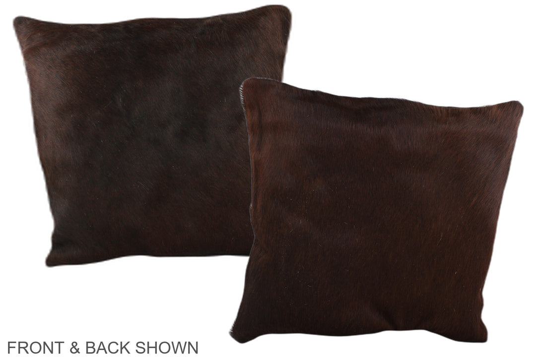 Brown with Red 16"x16" Brazilian Cowhide Pillow #A35807 by Hudson Hide