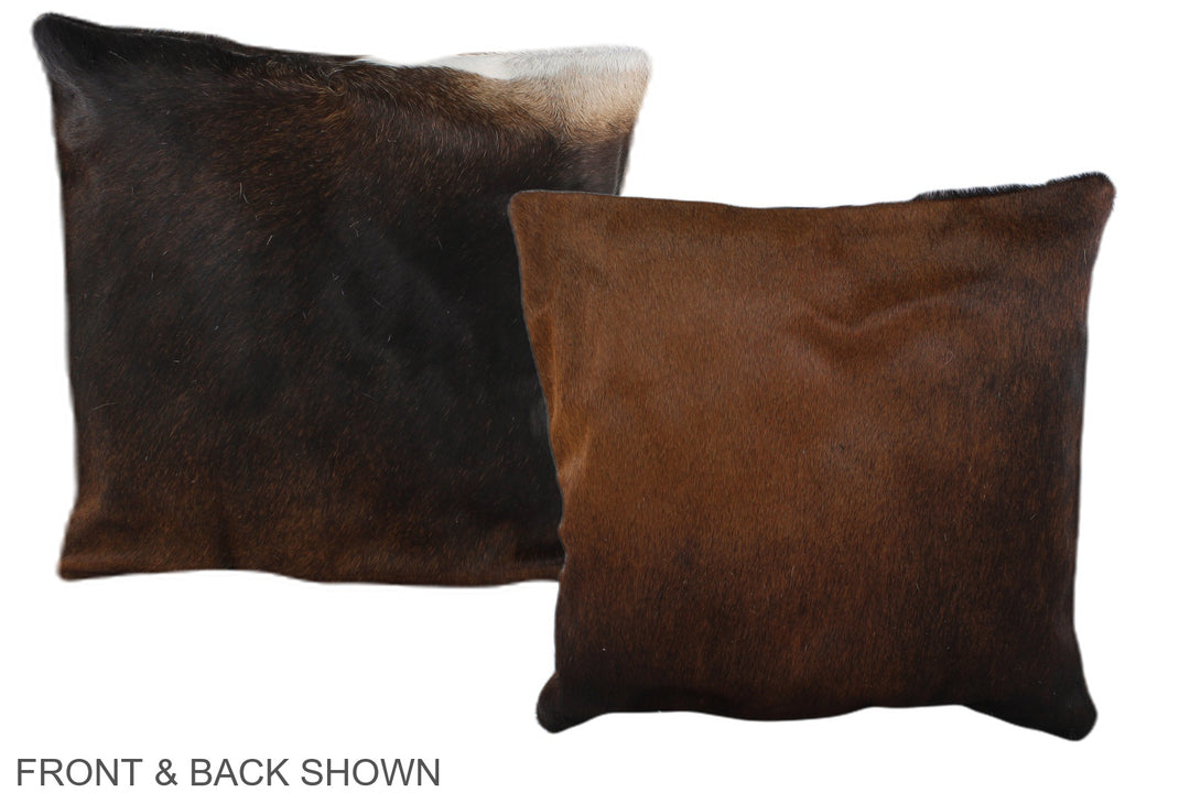 Brown with Red 16"x16" Brazilian Cowhide Pillow #A35812 by Hudson Hide