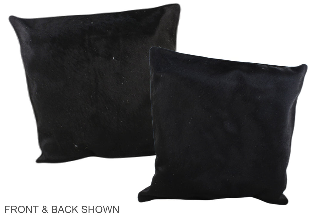Solid Black 16"x16" Brazilian Cowhide Pillow #A35814 by Hudson Hides