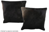Solid Black 16"x16" Brazilian Cowhide Pillow #A35818 by Hudson Hides