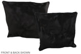 Solid Black 16"x16" Brazilian Cowhide Pillow #A35821 by Hudson Hides