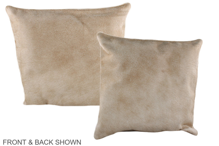 Champagne 16"x16" Brazilian Cowhide Pillow #A35824 by Hudson Hides