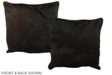 Solid Black 16"x16" Brazilian Cowhide Pillow #A35825 by Hudson Hides
