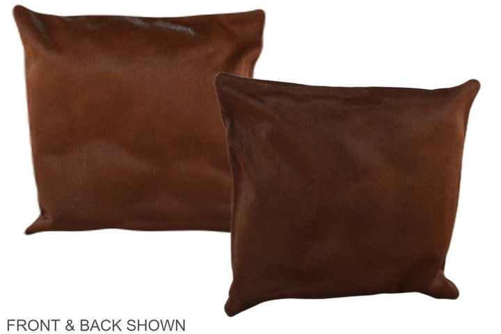Solid Brown 16"x16" Brazilian Cowhide Pillow #A35827 by Hudson Hides