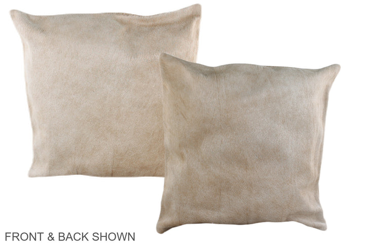 Champagne 16"x16" Brazilian Cowhide Pillow #A35830 by Hudson Hides
