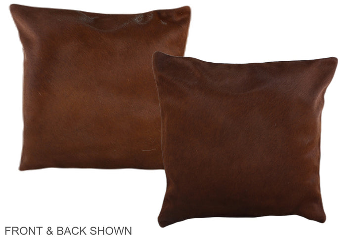 Solid Brown 16"x16" Brazilian Cowhide Pillow #A35831 by Hudson Hides