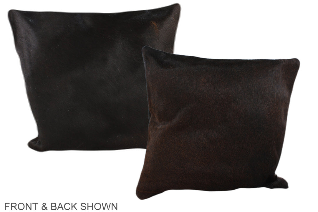 Solid Black 16"x16" Brazilian Cowhide Pillow #A35832 by Hudson Hides
