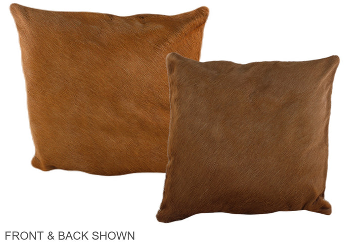 Solid Brown 16"x16" Brazilian Cowhide Pillow #A35834 by Hudson Hides