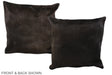Solid Black 16"x16" Brazilian Cowhide Pillow #A35837 by Hudson Hides