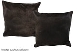 Solid Black 16"x16" Brazilian Cowhide Pillow #A35837 by Hudson Hides