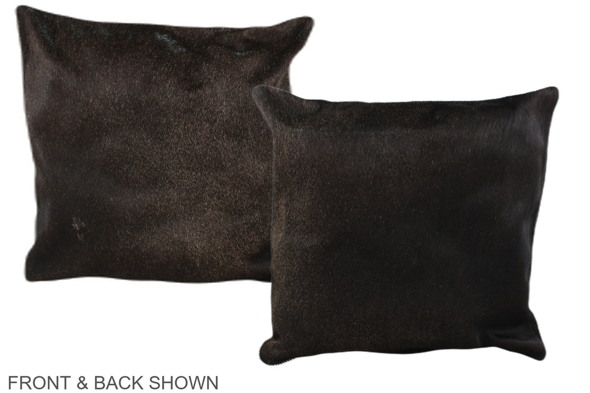 Solid Black Cowhide Pillow #A35837
