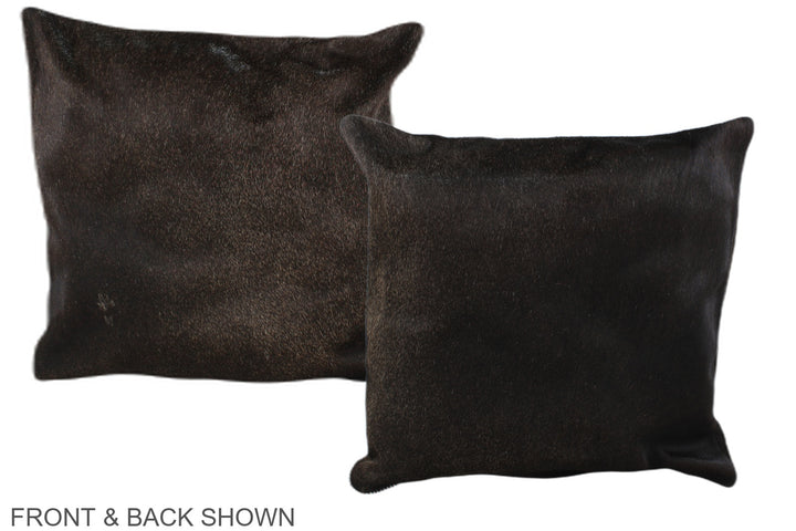 Solid Black 16"x16" Brazilian Cowhide Pillow #A35837 by Hudson Hides
