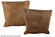 Solid Brown 16"x16" Brazilian Cowhide Pillow #A35838 by Hudson Hides