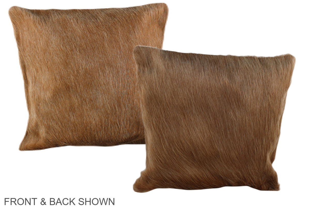 Solid Brown Cowhide Pillow #A35838