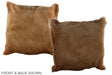 Solid Brown 16"x16" Brazilian Cowhide Pillow #A35849 by Hudson Hides