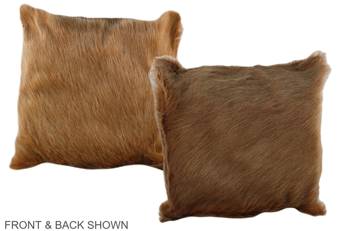 Solid Brown Cowhide Pillow #A35849