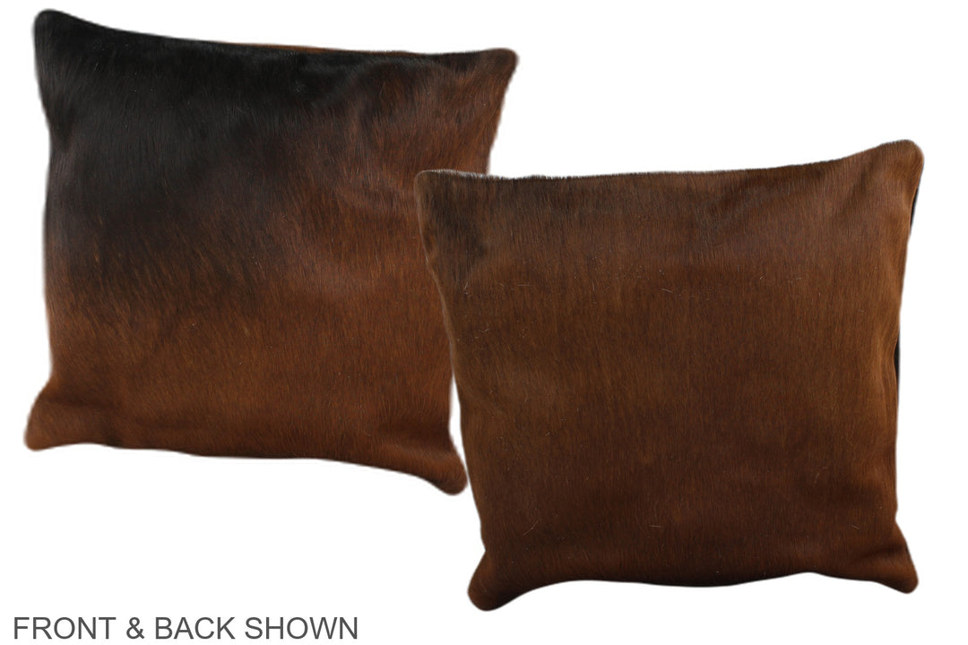 Brown with Red 16"x16" Brazilian Cowhide Pillow #A35851 by Hudson Hide