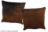 Brown with Red 16"x16" Brazilian Cowhide Pillow #A35851 by Hudson Hides