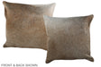Grey with Beige 16"x16" Brazilian Cowhide Pillow #A35852 by Hudson Hides