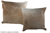 Grey with Beige 16"x16" Brazilian Cowhide Pillow #A35852 by Hudson Hides