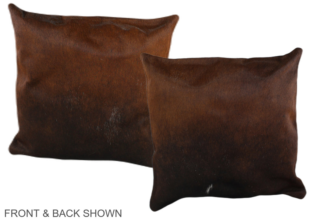 Brown with Red 16"x16" Brazilian Cowhide Pillow #A35862 by Hudson Hide