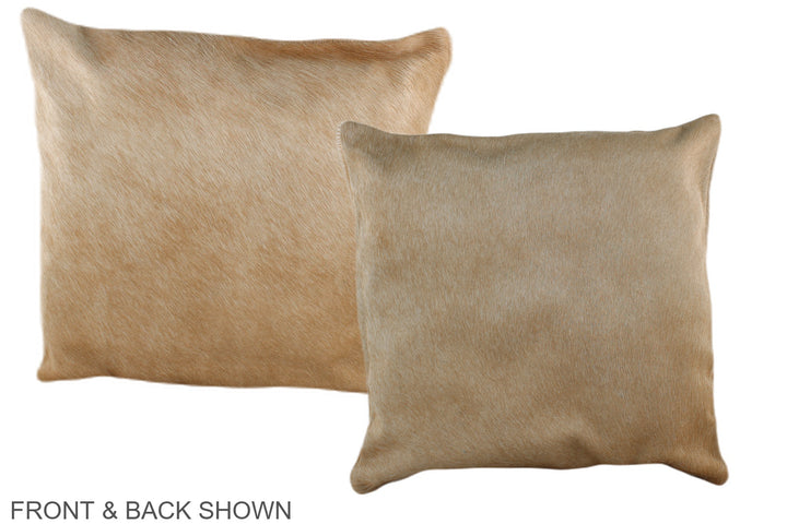 Beige 16"x16" Brazilian Cowhide Pillow #A35875 by Hudson Hides