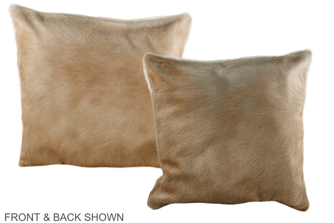 Champagne 16"x16" Brazilian Cowhide Pillow #A35878 by Hudson Hides