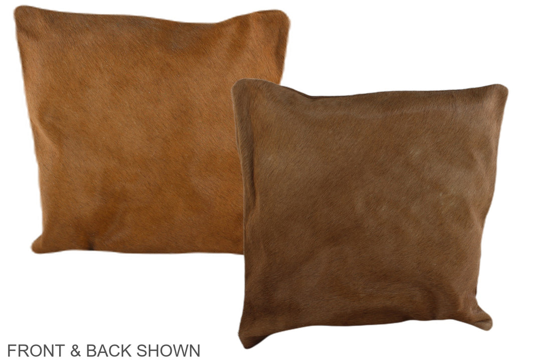 Solid Brown 16"x16" Brazilian Cowhide Pillow #A35881 by Hudson Hides