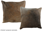Grey with Beige 16"x16" Brazilian Cowhide Pillow #A35896 by Hudson Hides