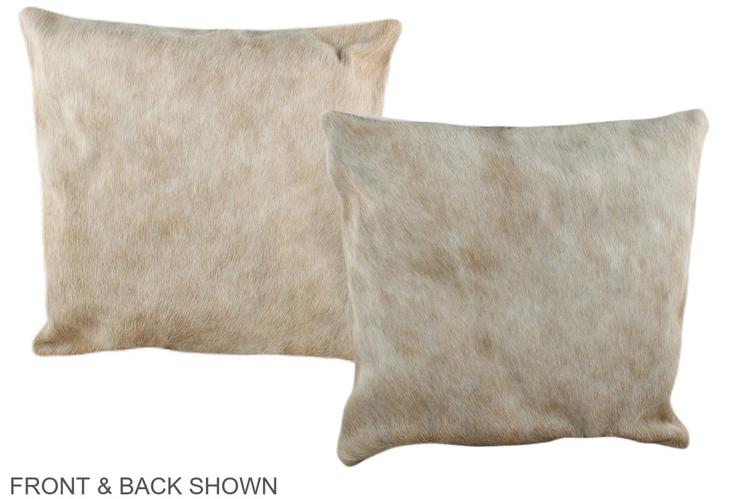 Champagne 16"x16" Brazilian Cowhide Pillow #A35897 by Hudson Hides