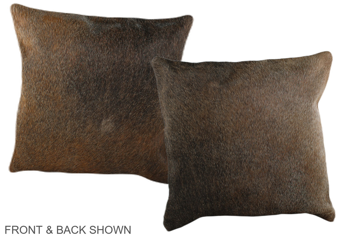 Grey with Beige Cowhide Pillow #A35898