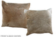 Grey with Beige 16"x16" Brazilian Cowhide Pillow #A35900 by Hudson Hides