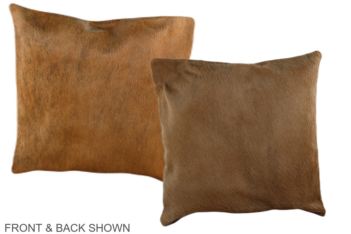 Solid Brown Cowhide Pillow #A35901