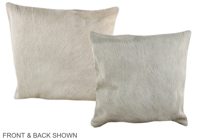 Solid White 16"x16" Brazilian Cowhide Pillow #A35902 by Hudson Hides