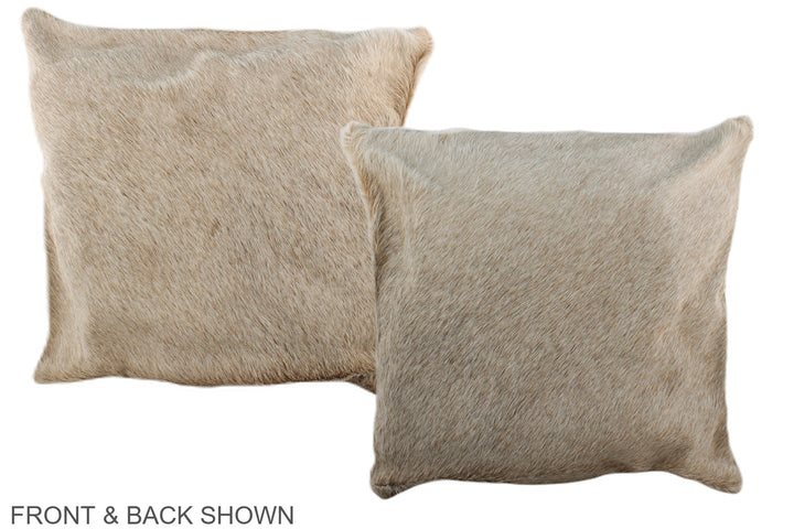 Grey with Beige 16"x16" Brazilian Cowhide Pillow #A35907 by Hudson Hides