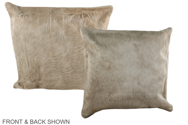 Champagne 16"x16" Brazilian Cowhide Pillow #A35908 by Hudson Hides