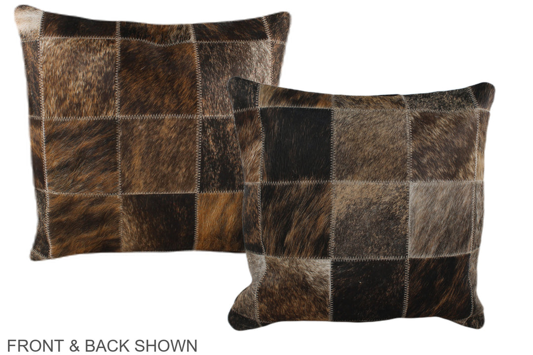 Patchwork 16"x16" Brazilian Cowhide Pillow #A35919 by Hudson Hides