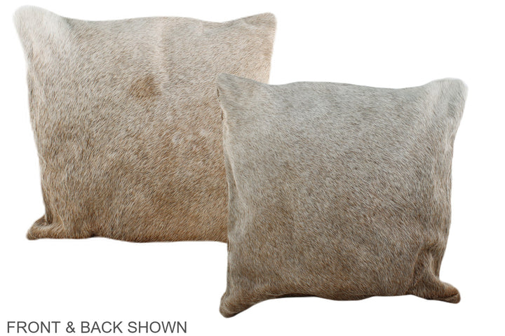 Grey with Beige 16"x16" Brazilian Cowhide Pillow #A35920 by Hudson Hides