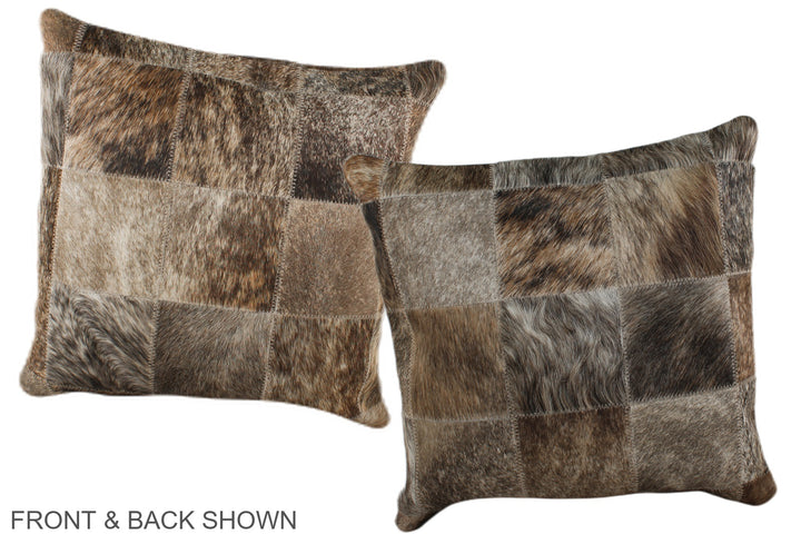 Patchwork 16"x16" Brazilian Cowhide Pillow #A35924 by Hudson Hides