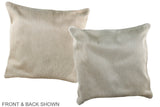 Solid White 16"x16" Brazilian Cowhide Pillow #A35929 by Hudson Hides