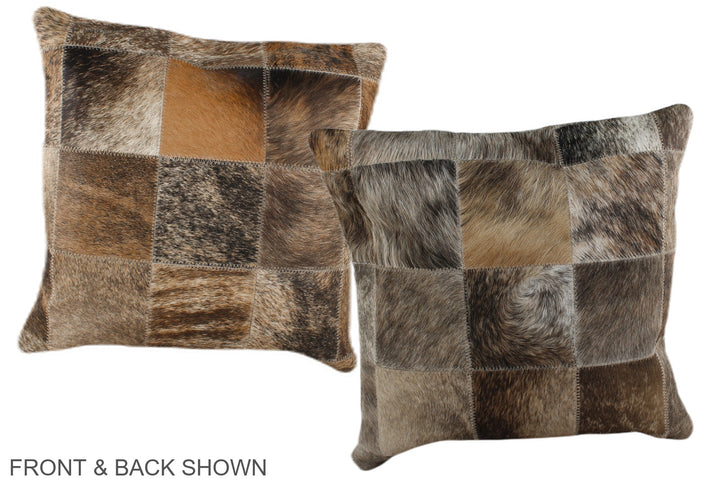 Patchwork 16"x16" Brazilian Cowhide Pillow #A35930 by Hudson Hides