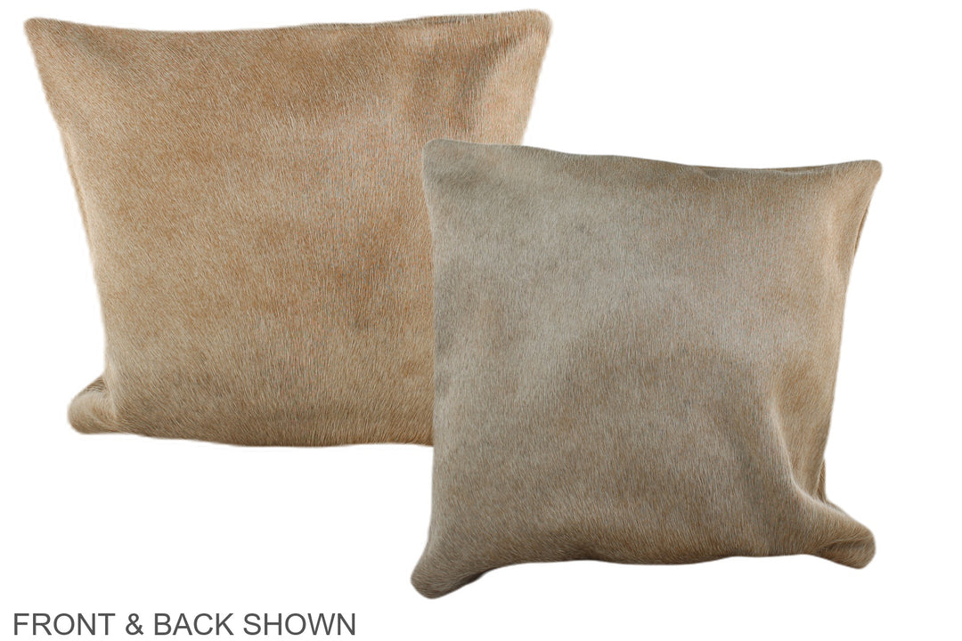 Champagne 16"x16" Brazilian Cowhide Pillow #A35942 by Hudson Hides