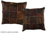 Patchwork 16"x16" Brazilian Cowhide Pillow #A35945 by Hudson Hides