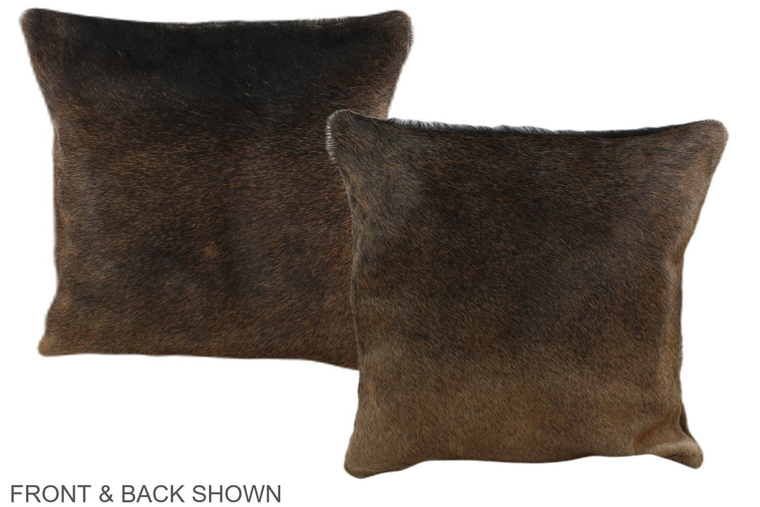 Grey with Beige 16"x16" Brazilian Cowhide Pillow #A35947 by Hudson Hid