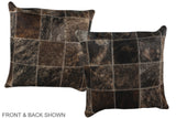 Patchwork 16"x16" Brazilian Cowhide Pillow #A35955 by Hudson Hides